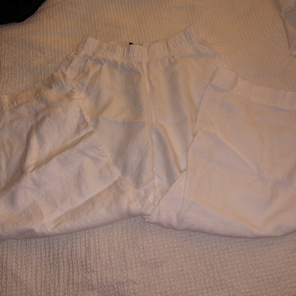 White linen pants